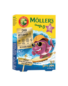 MÖLLER’S Omega 3 ribice s okusom limuna limete i marakuje 27 gumenih bombona