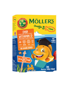MÖLLER’S Omega 3 ribice s okusom naranče i limuna 36 gumenih bombona