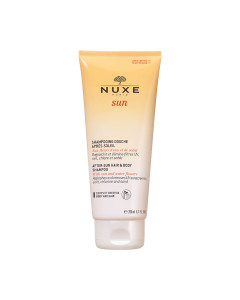 NUXE SUN Šampon za njegu nakon sunca za kosu i tijelo 200 ml - uklonite UV filtre, sol, klor i pijesak uz ovaj 2-u-1 gel za tuširanje i šampon za tijelo i kosu s mirisom bijega.