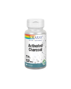 Solaray Activated Charcoal - Svojstva aktivnog i običnog ugljena su gotovo identična, jedina je razlika u tome što se aktivni ugljen koristi isključivo za medicinsku primjenu. Proizvod je u bijelo sivoj bočici na bijeloj pozadini.