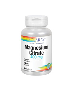 Solaray Magnesium Citrate - u dnevnoj dozi od 2 kapsule sadrži 267 mg magnezij citrata uz dodatak potočarke (Nasturtium officinale), maslačka (Taraxacum officinale), lucerne (Medicago sativa) i peršina (Petroselinum crispum). Proizvod je u bijeloj bočici 