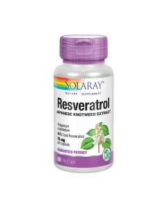 Solaray Resveratrol - je polifenol koji se može pronaći u koži grožđa (Vitis vinifera), japanskom dvorniku (Polygonum cuspidatum), ekstraktu sjemenke grožđa (Vitis vinifera) i ekstraktu crnog vina. Resveratrol se svrstava u jake antioksidanse. Proizvod je
