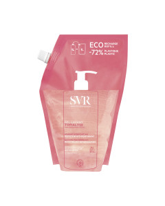 SVR TOPIALYSE gel za pranje suhe i osjetljive kože - REFILL 1000 ml - njegova umirujuća formula s 24‑satnom hidratacijom smanjuje osjećaj svrbeža i omekšava kožu za trenutačnu i dugotrajnu ugodu.