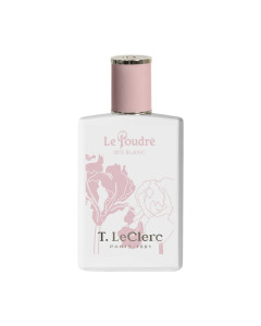 T.LeClerc Le Poudre Iris Blanc Eau de Parfum 50 ml - priziva svježinu jutra, onih ranih sati dana kada svjetlost nježno dodiruje svijet, u gornjim notama ružina vodica spaja se s puderastim, cvjetnim i blago mednim notama mimoze.