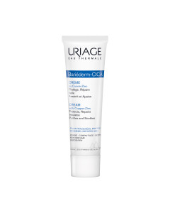 Uriage Bariederm-CICA krema protiv ožiljaka 100 ml - s cinkom i bakrom. Potiče bolje zacjeljivanje i obnavljanje kože, umiruje i smanjuje iritacije. Plavo bijela tuba na bijeloj pozadini.