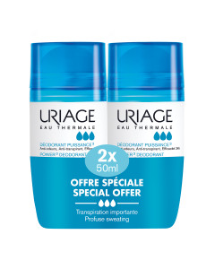 Uriage 2 x DEODORANT 3-ACTIV ROLL-ON 50 ml 1 + 1 GRATIS