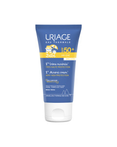 Uriage Bebe Prva mineralna krema SPF50+ 50 ml - nudi maksimalnu toleranciju za osjetljivu kožu male djece, 100% mineralni filtri štite od UVA-UVB zraka, bez mirisa i vodootporna.