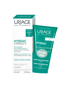Uriage Hyseac 3-Regul+ emulzija 40 ml i Hyseac gel za pranje mješovite i masne kože 50 ml GRATIS - tretmani za njegu kože sklone aknama u setu.