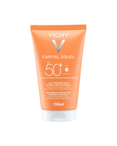 Vichy Capital Soleil Nevidljivo hidratantno zaštitno mlijeko SPF50+ 150 ml - pruža naprednu zaštitu od UVA+UVB+UVA DUGOG zračenja s 3 razine kako bi se spriječila oštećenja od sunca, čak i na razini stanica kože.