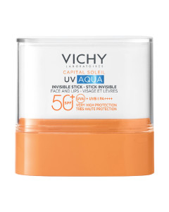 Vichy Capital Soleil UV AQUA stik za lice i usne SPF50+ 10 g - nudi širok spektar UV zaštite SPF50, a istodobno pruža hidrataciju i ujednačava ten za muškarce i žene, pogodno za sve tipove kože i stilove života.