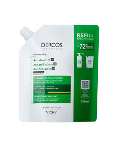 Vichy DERCOS AD Šampon PROTIV PRHUTI za suhu kosu 390 ml Eco Refill - protiv prhuti, pomaže uravnotežiti mikrobiom vlasišta, smanjujući suhu prhut i ublažavajući osjećaj svrbeža.