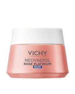 Vichy Neovadiol Rose Platinum noćna krema za revitalizaciju i popunjavanje kože 50 ml - nakon buđenja imate osjećaj da su bore od spavanja smanjene, koža izgleda snažnije sa zdravim  i ružičastim sjajem.