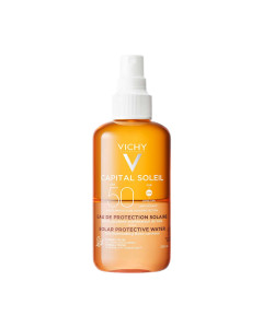Vichy CAPITAL SOLEIL Vodica za zaštitu od sunca SPF50 UVB + UVA 200 ml,  zaštita od širokog spektra UV zračenja posebno ugodna za osjetila.