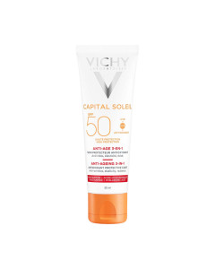 Vichy CAPITAL SOLEIL Krema za zaštitu od sunca s anti-age efektom 3-u-1 SPF50, 50 ml - dry touch formula s trostrukim anti-age djelovanjem na bore, elastičnost i sjaj.